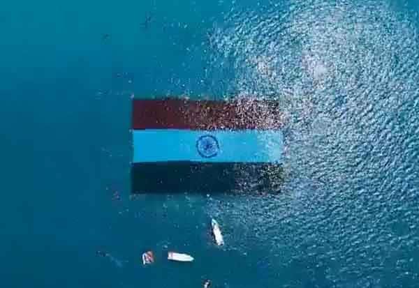 Andaman sets Guinness record with 2,400 sq m Indian flag underwater
