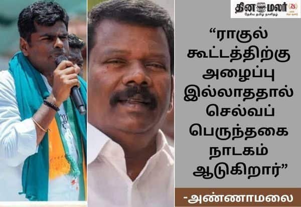 Annamalai mocks Selva Perundhagai over ‘childish excuse’ claim