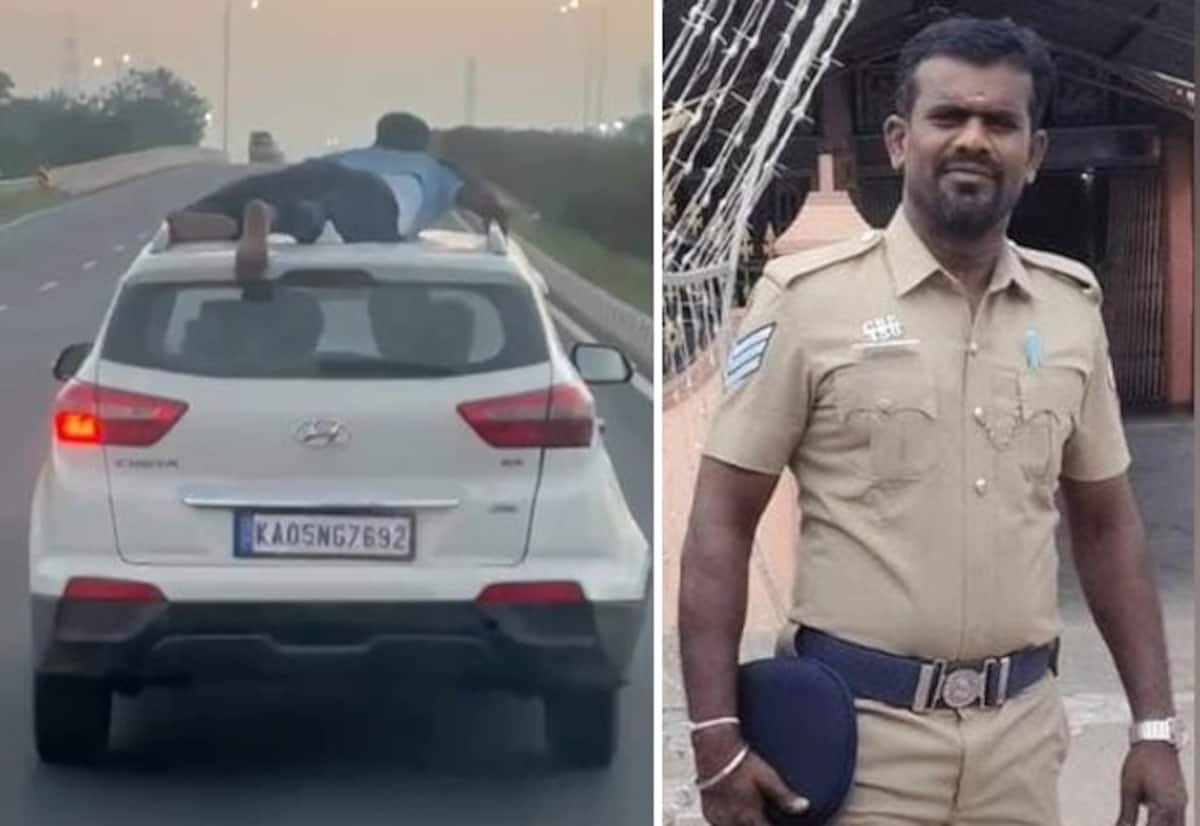 கோவை அருகே குட்கா கடத்தல்: காரின் மேற்கூரையில் 40 கி.மீ. பயணித்து போலீஸ் ஏட்டு பிடிப்பு