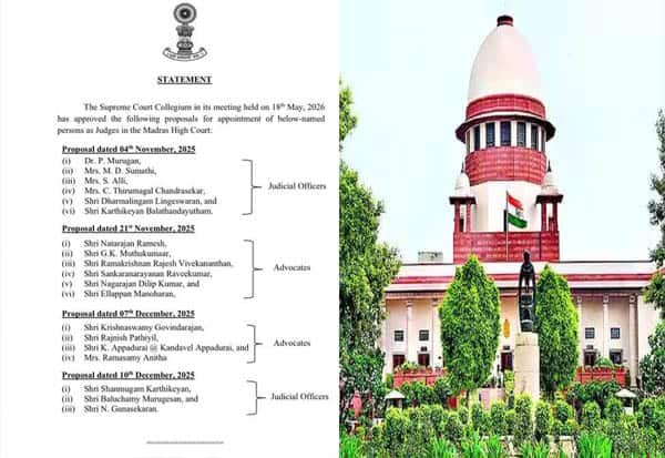 Collegium recommends 19 names for appointment as Madras High Court judges