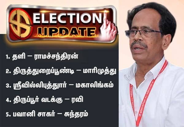 CPI announces five candidates in DMK-led alliance for TN Assembly polls