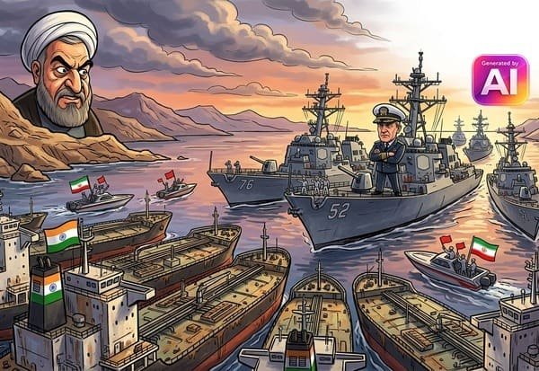 அமெரிக்க கடற்படை முற்றுகையால் ஹார்முஸ் அருகே 15 இந்திய எண்ணெய் கப்பல்கள் சிக்கல்