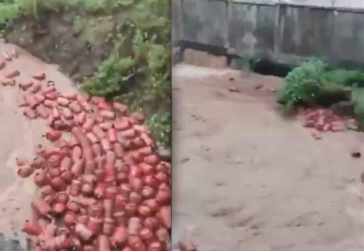 Maharashtra floods wash away 3,000 LPG cylinders from filling plant