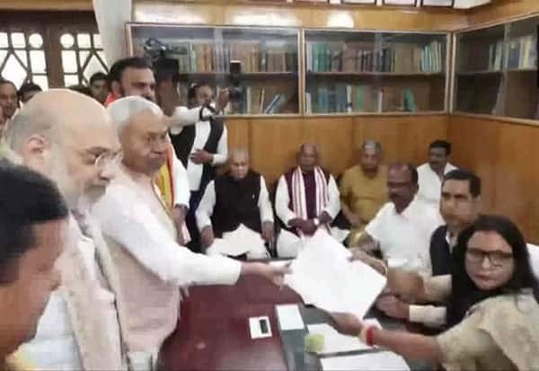Nitish Kumar files nomination for Rajya Sabha election in Patna