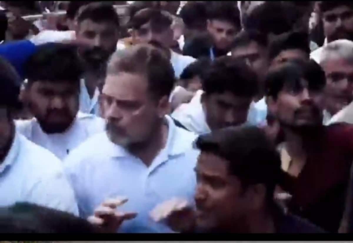 Video of Rahul Gandhi elbowing man at INDIA rally sparks row