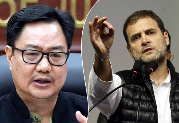 Rijiju alleges Rahul’s foreign trips violate Parliament norms