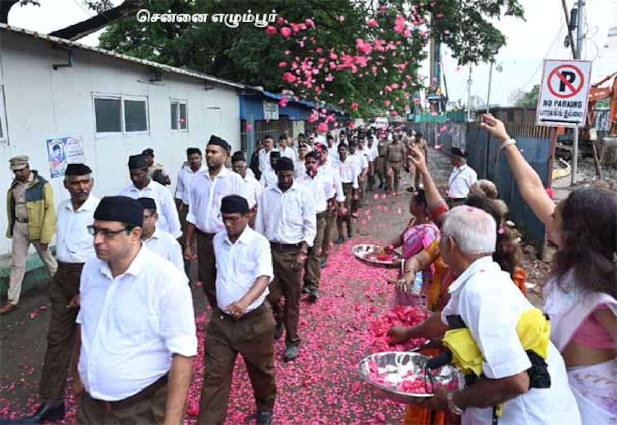 தமிழகம் முழுவதும் ஆர்.எஸ்.எஸ். பேரணி; பெரும் பங்கேற்பு