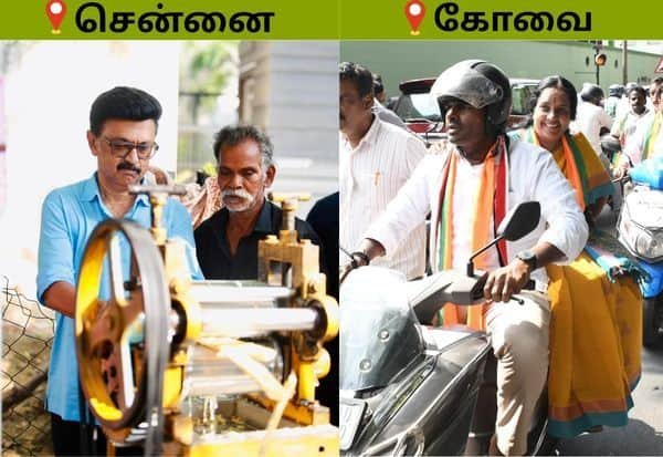 Stalin campaigns in Chennai; Annamalai, Vanathi lead bike rally in Coimbatore