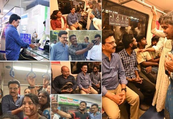 சென்னை மெட்ரோவில் பயணித்து முதல்வர் ஸ்டாலின் ஓட்டு கேட்டார்