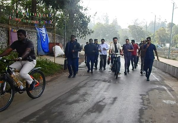 CM Stalin cycles along Kodaikanal Lake Road during short break