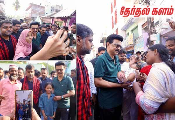 தர்மபுரியில் முதல்வர் ஸ்டாலின் பிரசாரம்; காலை நடைபயிற்சியில் ஓட்டு சேகரிப்பு