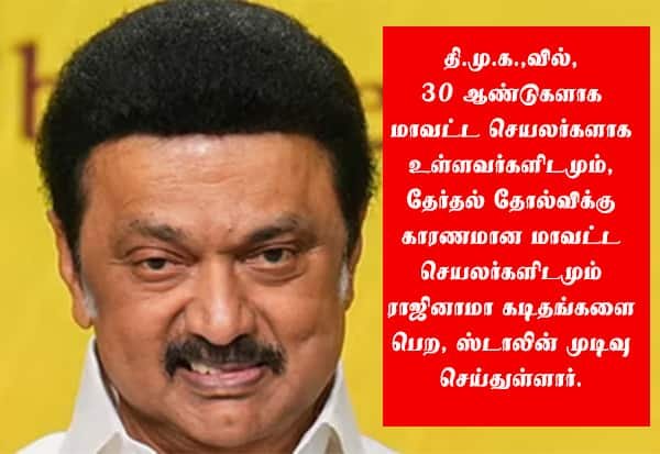 Stalin plans resignations from DMK district secretaries after poll review