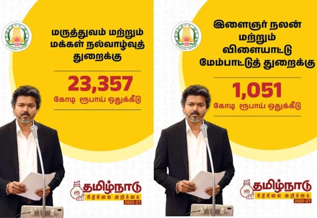 தமிழக பட்ஜெட்: துறை வாரியான நிதி ஒதுக்கீடு அறிவிப்பு