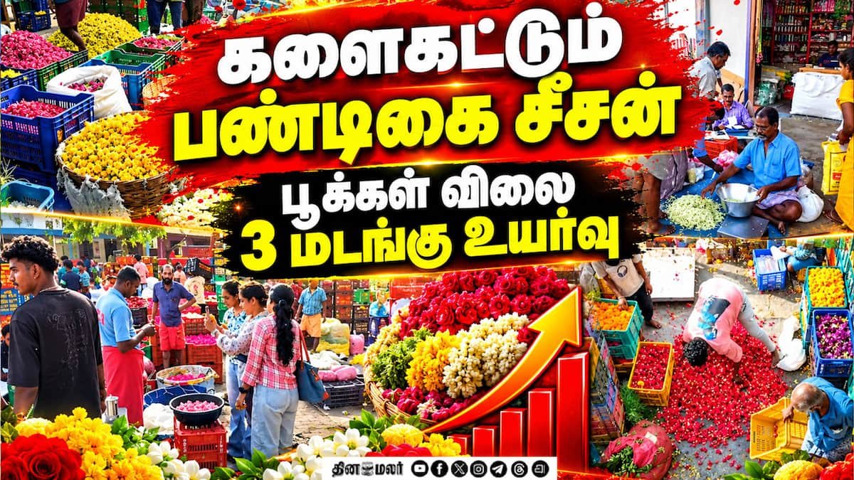 Flower prices rise at Thovalai market amid festival demand