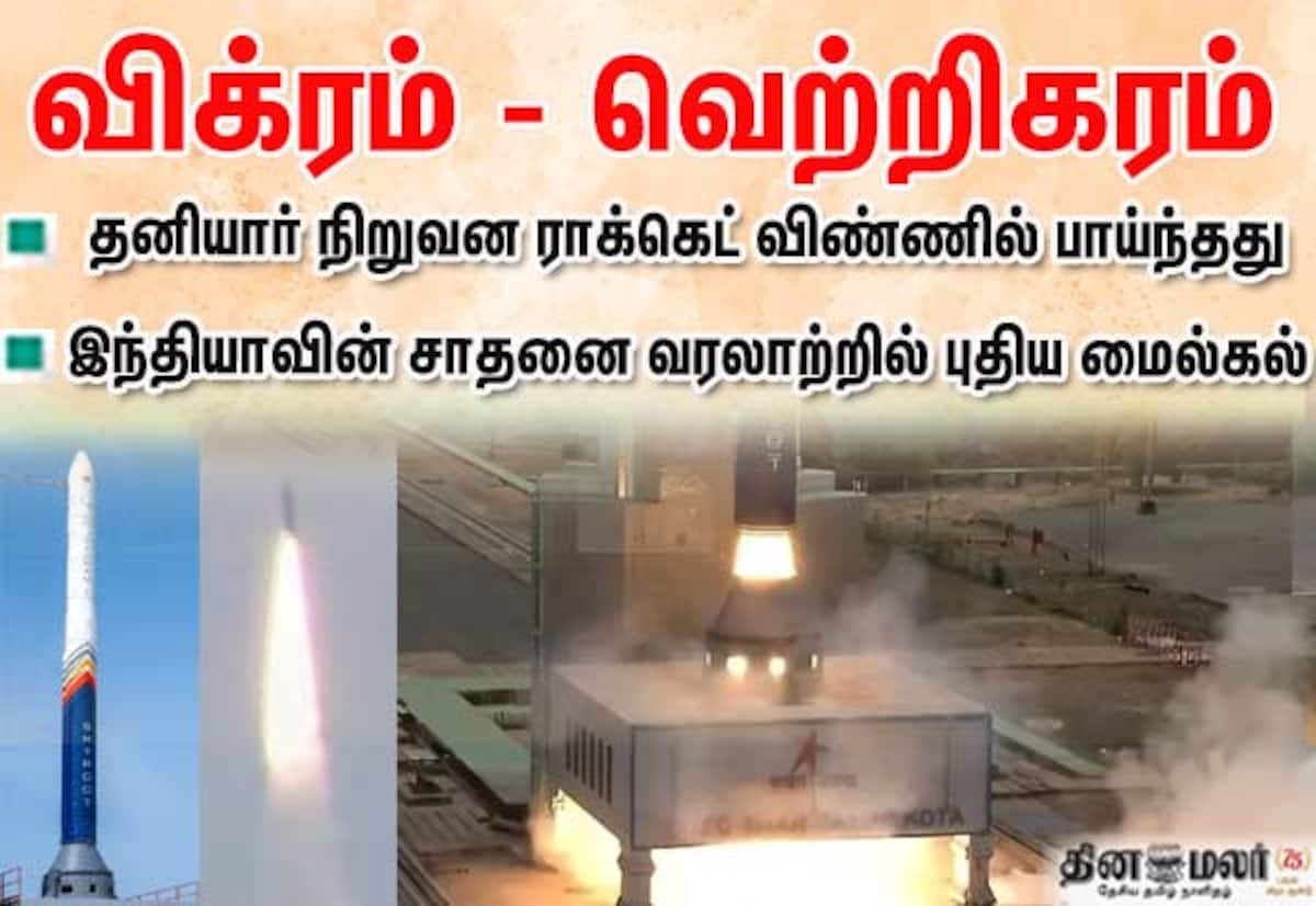 Skyroot’s Vikram-1, India’s first private orbital rocket, launches successfully